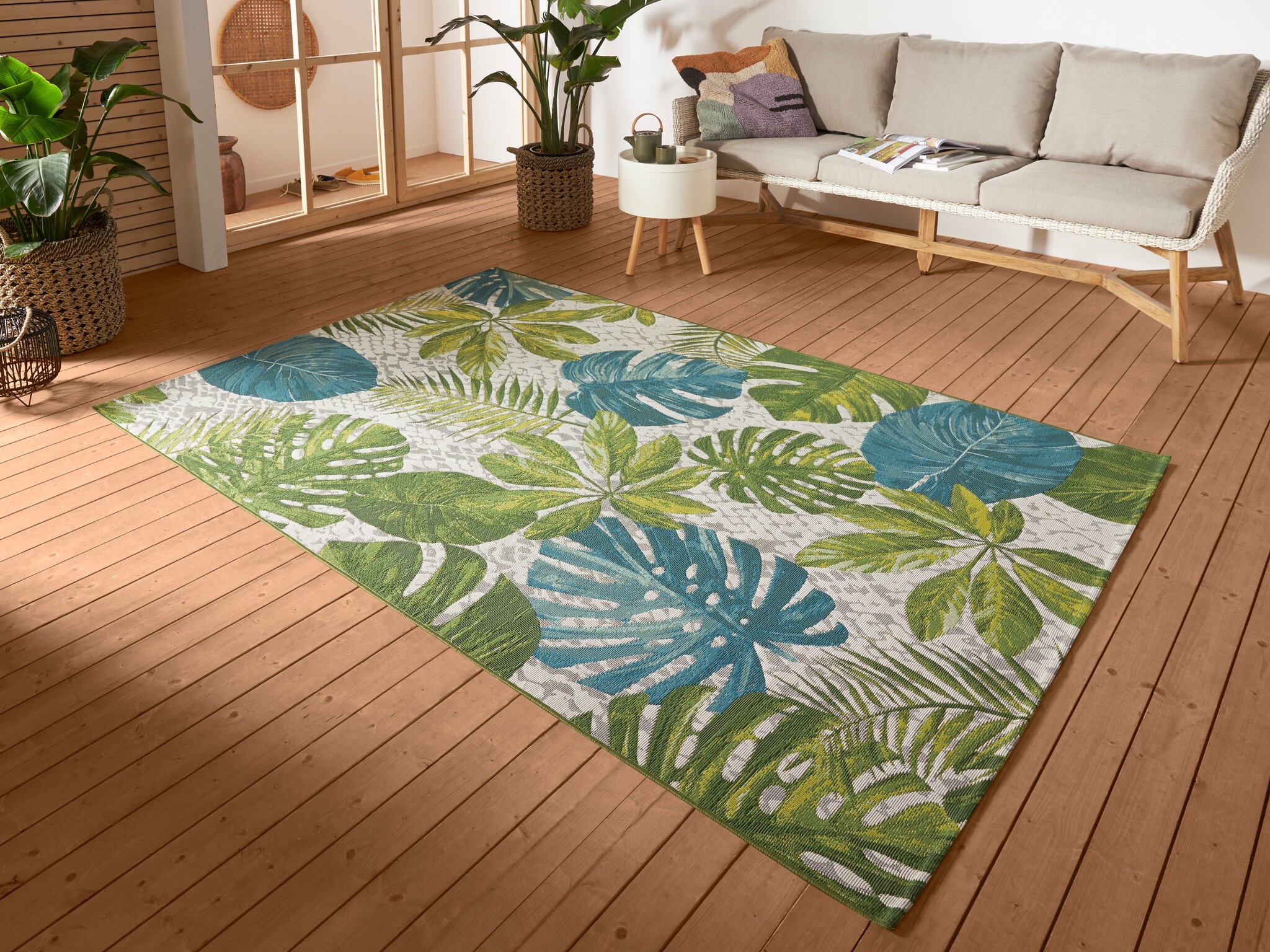Buitenkleed Flair Tropical Leaves Groen