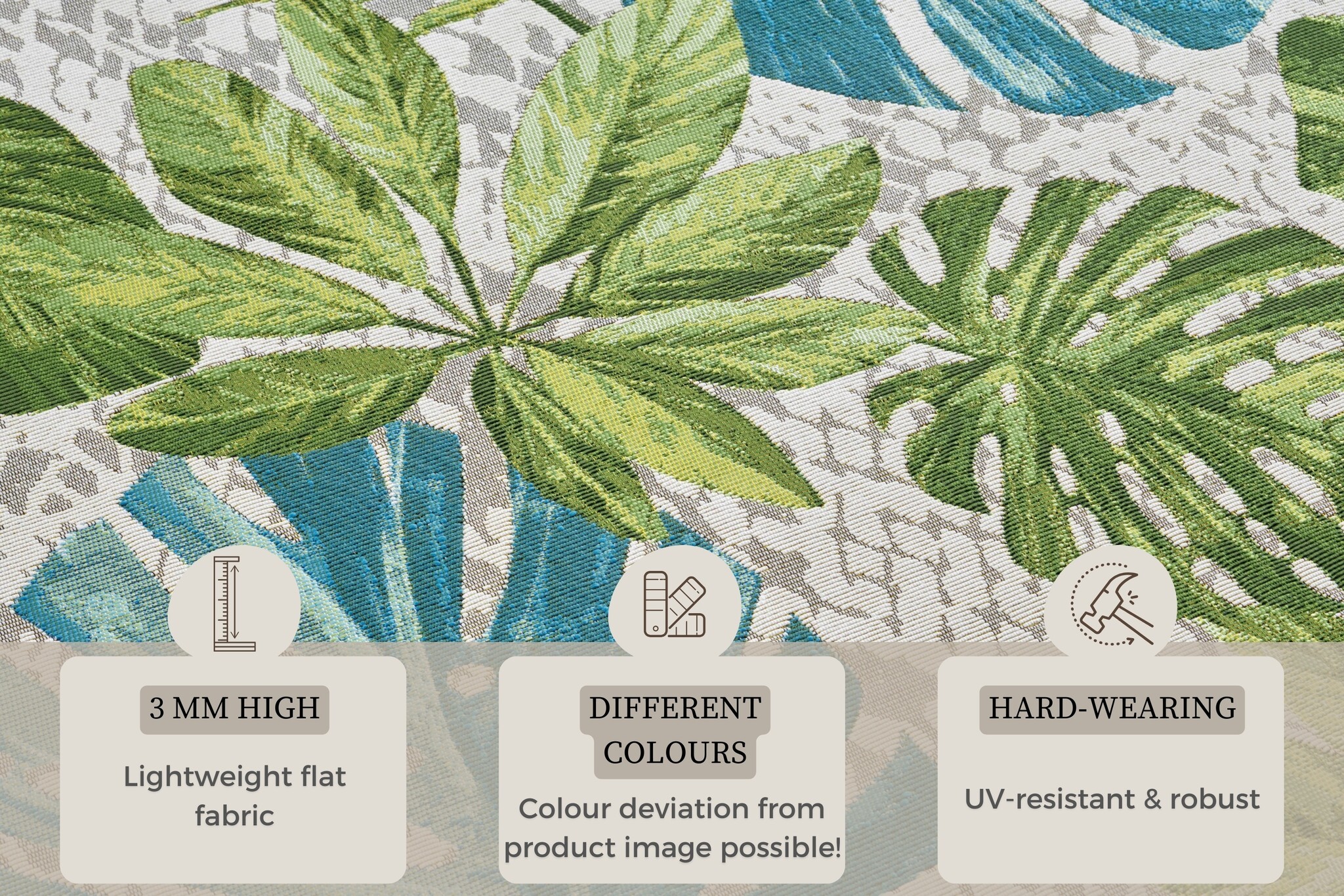 Buitenkleed Flair Tropical Leaves Groen