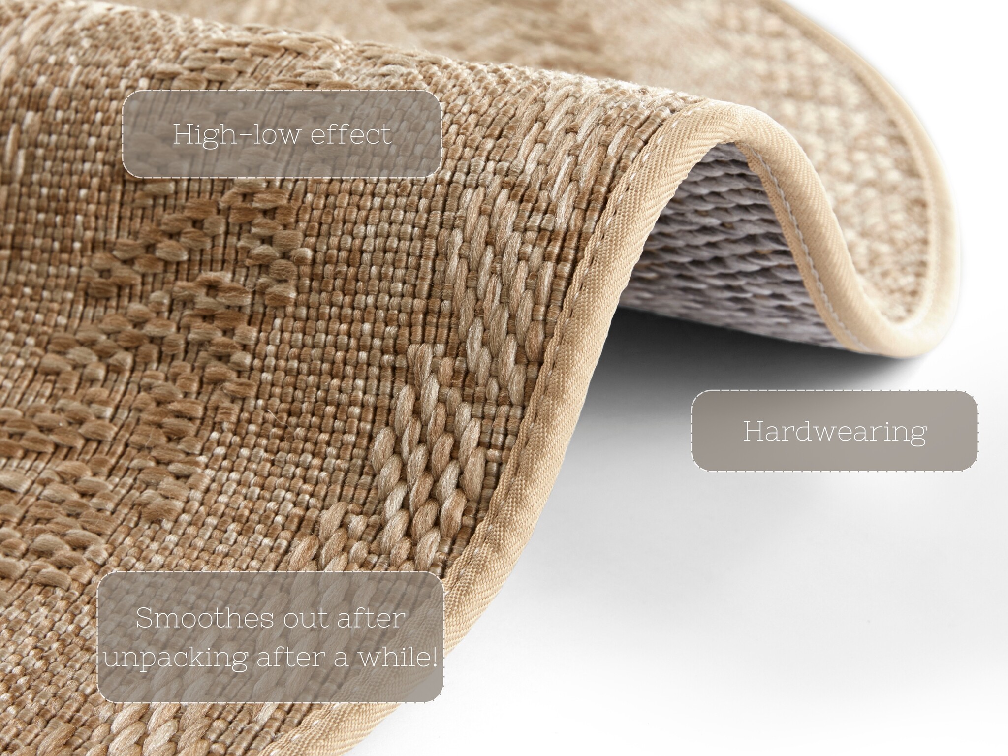Buitenkleed Rond Almendro Beige