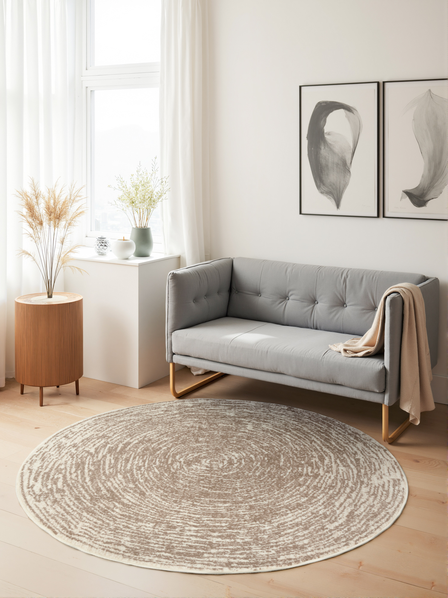 Rond Vloerkleed Cavallo Creme Beige