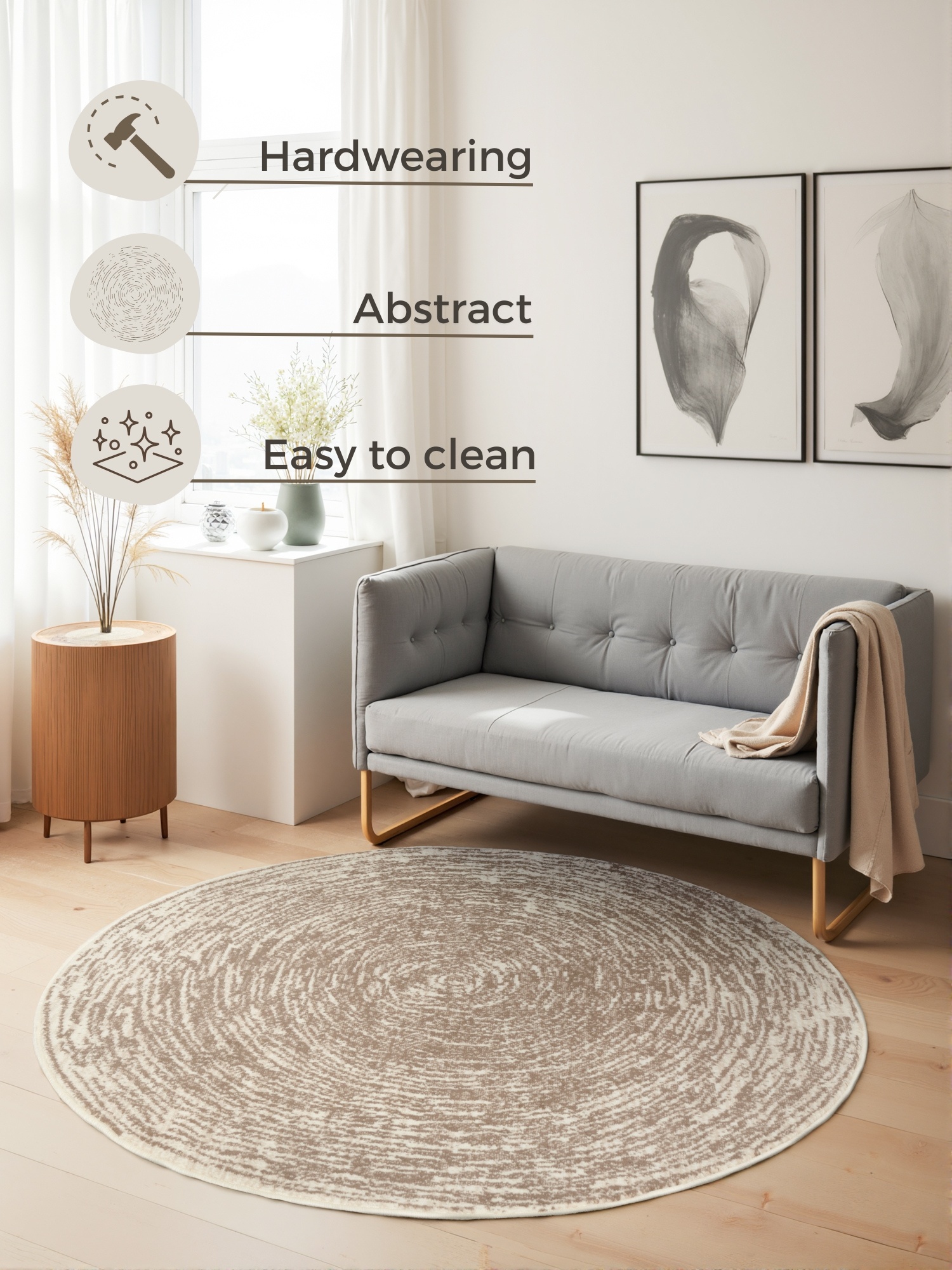 Rond Vloerkleed Cavallo Creme Beige