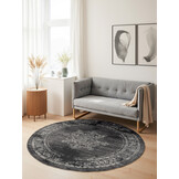 Vintage Rond Vloerkleed Gloria Grijs