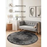 Vintage Rond Vloerkleed Gloria Grijs