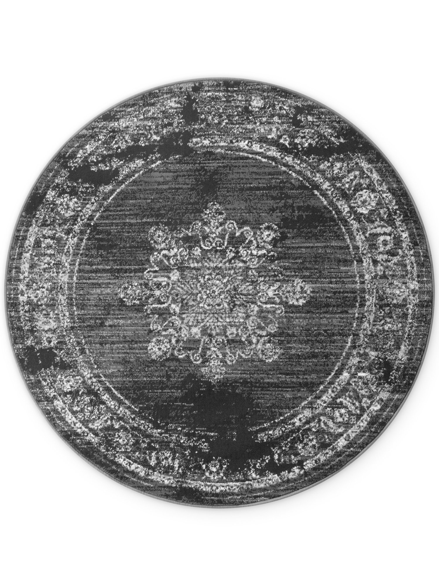 Vintage Rond Vloerkleed Gloria Grijs