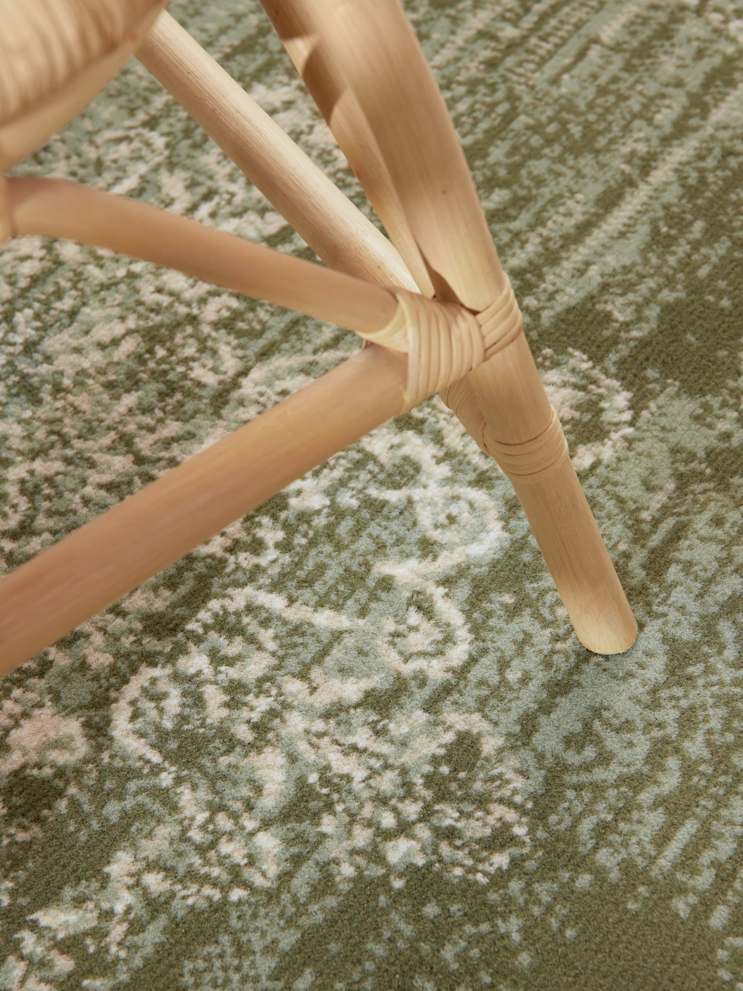 Vintage Rond Vloerkleed Gloria Groen