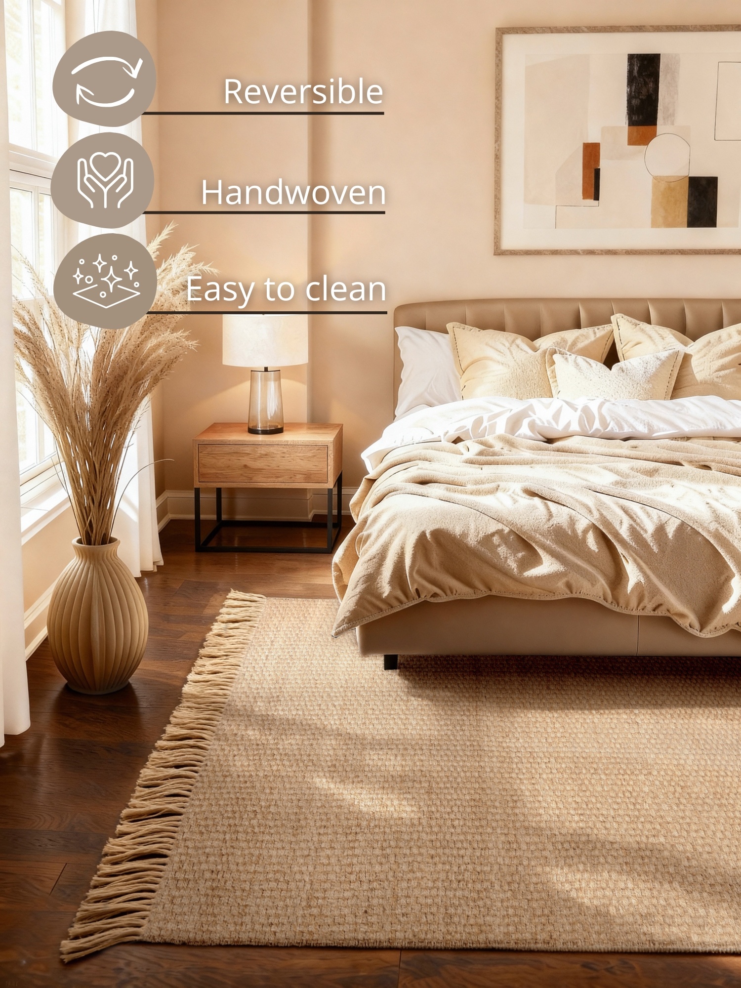 Jute Vloerkleed Fjord Goud Beige