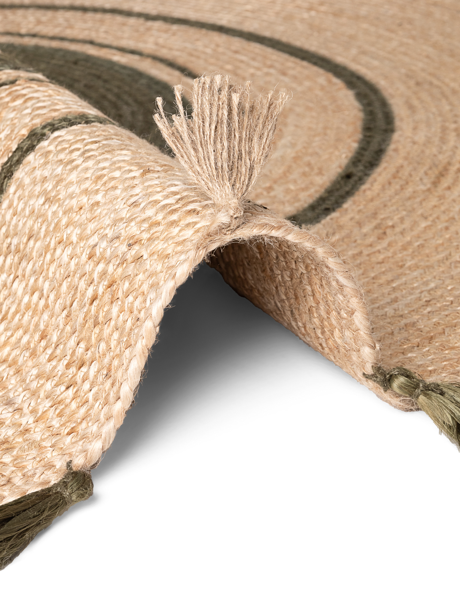 Rond Gevlochten Jute Vloerkleed Basil Creme