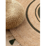 Rond Gevlochten Jute Vloerkleed Basil Creme