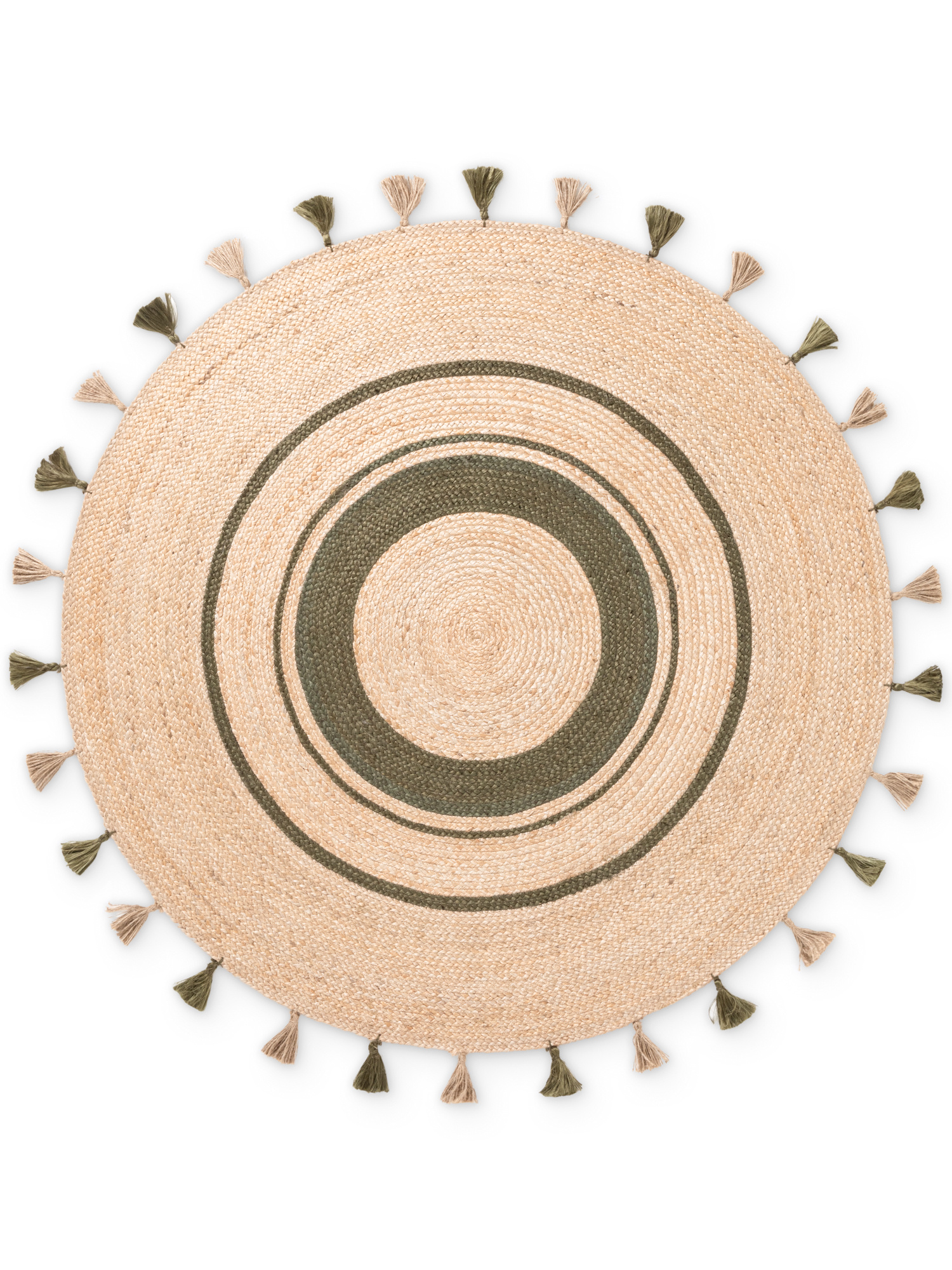 Rond Gevlochten Jute Vloerkleed Basil Creme