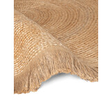 Rond Gevlochten Jute Vloerkleed Naturel Goud