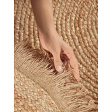Rond Gevlochten Jute Vloerkleed Naturel Goud