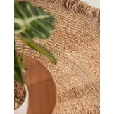 Rond Gevlochten Jute Vloerkleed Naturel Goud