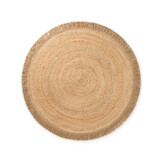 Rond Gevlochten Jute Vloerkleed Naturel Goud