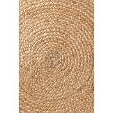 Rond Gevlochten Jute Vloerkleed Naturel Goud