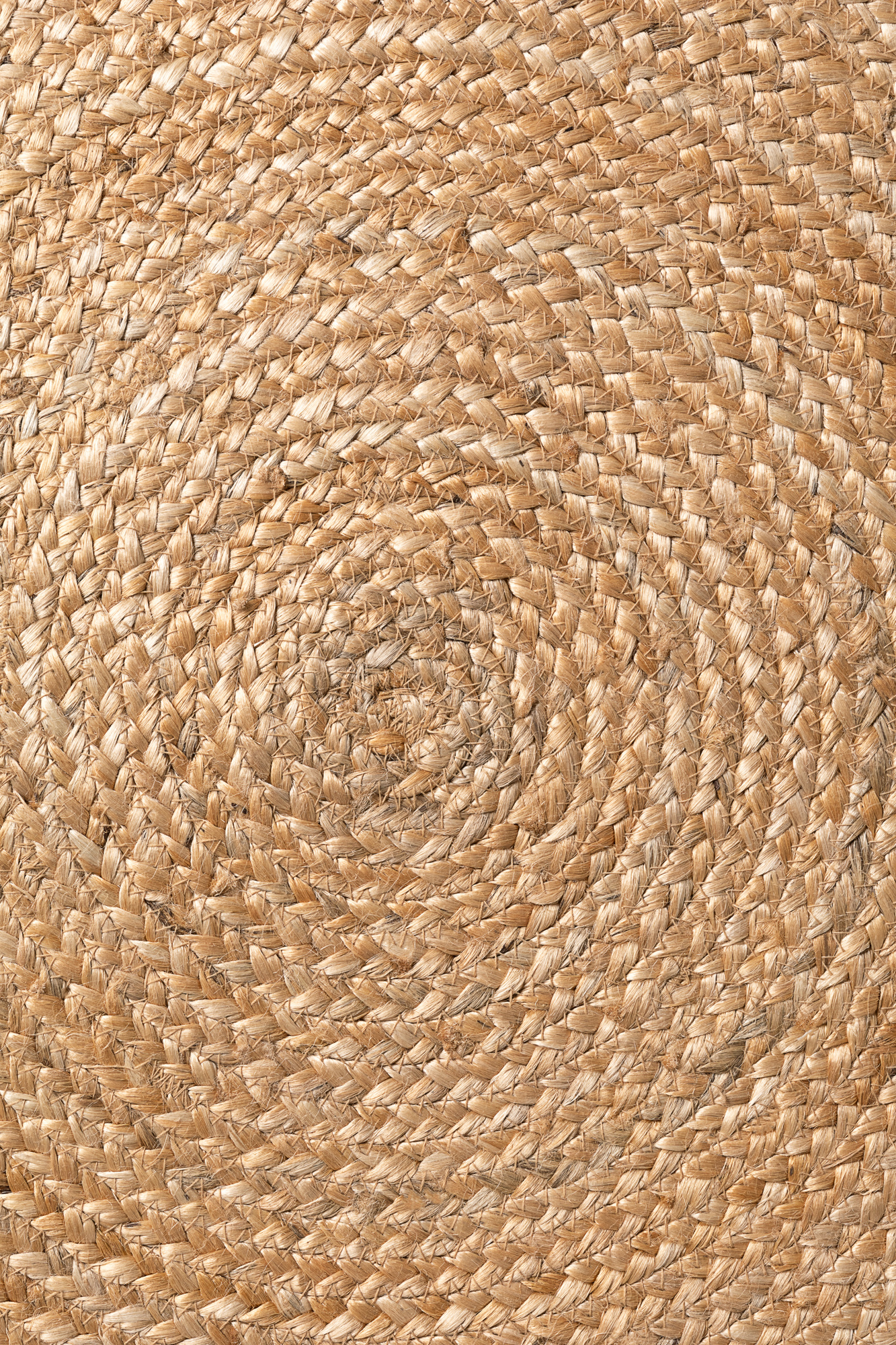 Rond Gevlochten Jute Vloerkleed Naturel Goud