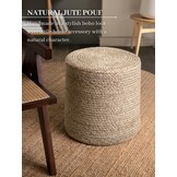Jute Poef Jutta Creme Grijs