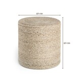 Jute Poef Jutta Creme Grijs