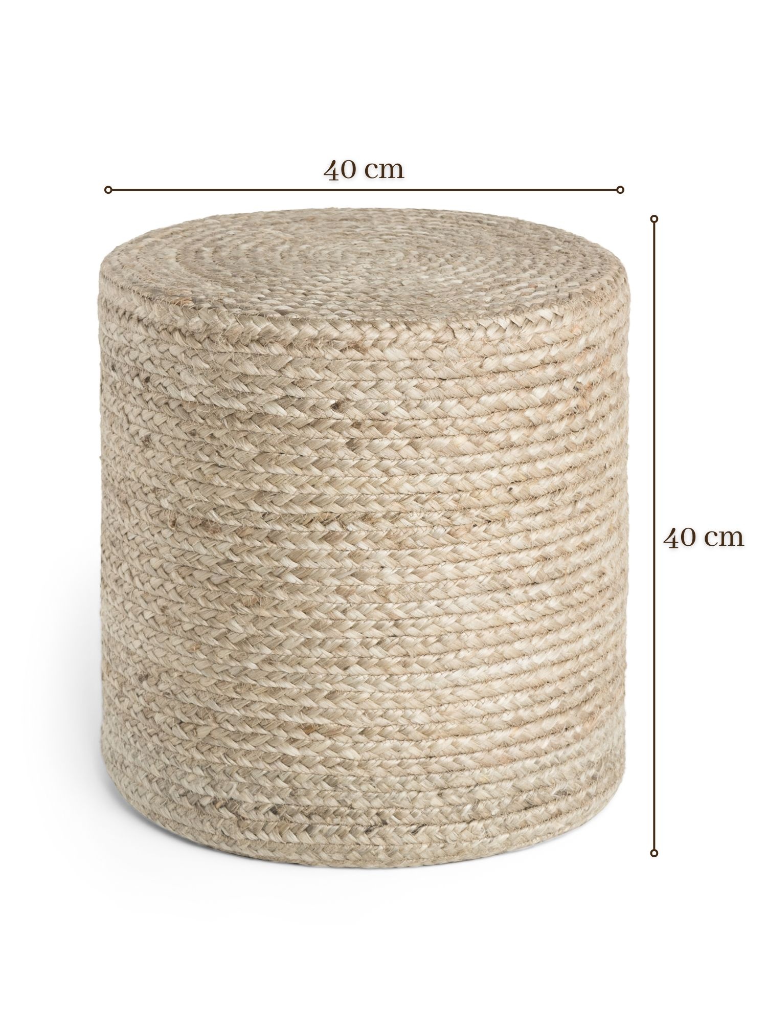 Jute Poef Jutta Creme Grijs