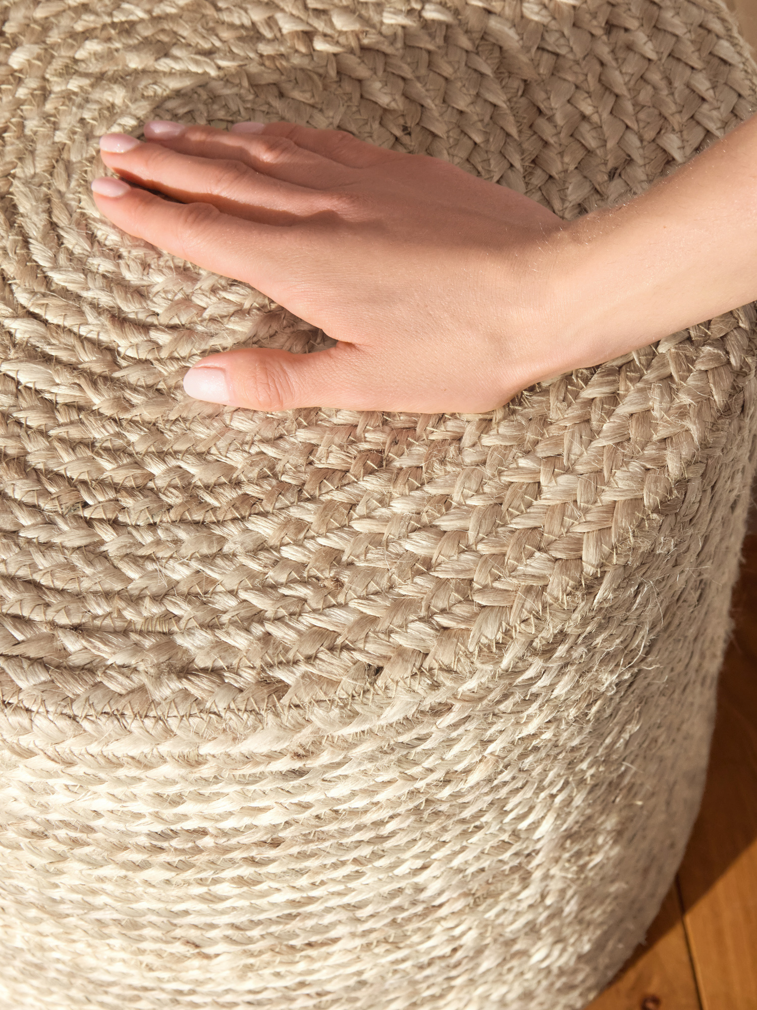 Jute Poef Jutta Creme