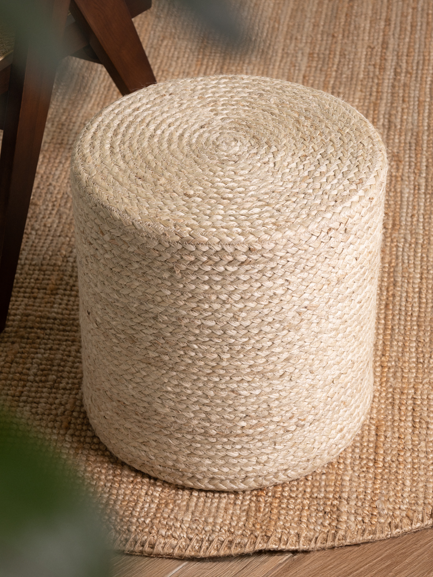 Jute Poef Jutta Creme