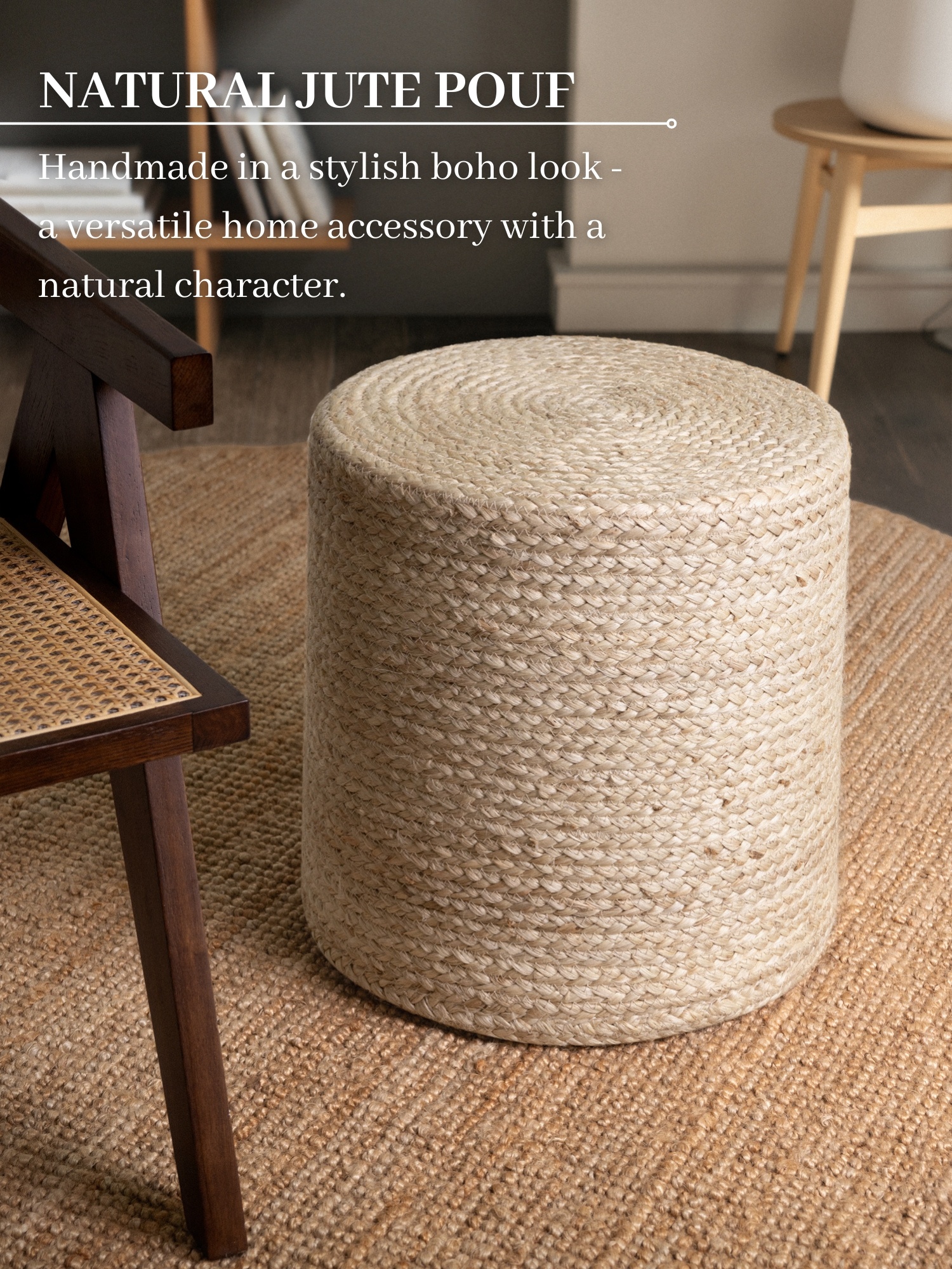 Jute Poef Jutta Creme