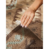 Afghaans Kelim Vloerkleed Dune Beige Lichtblauw