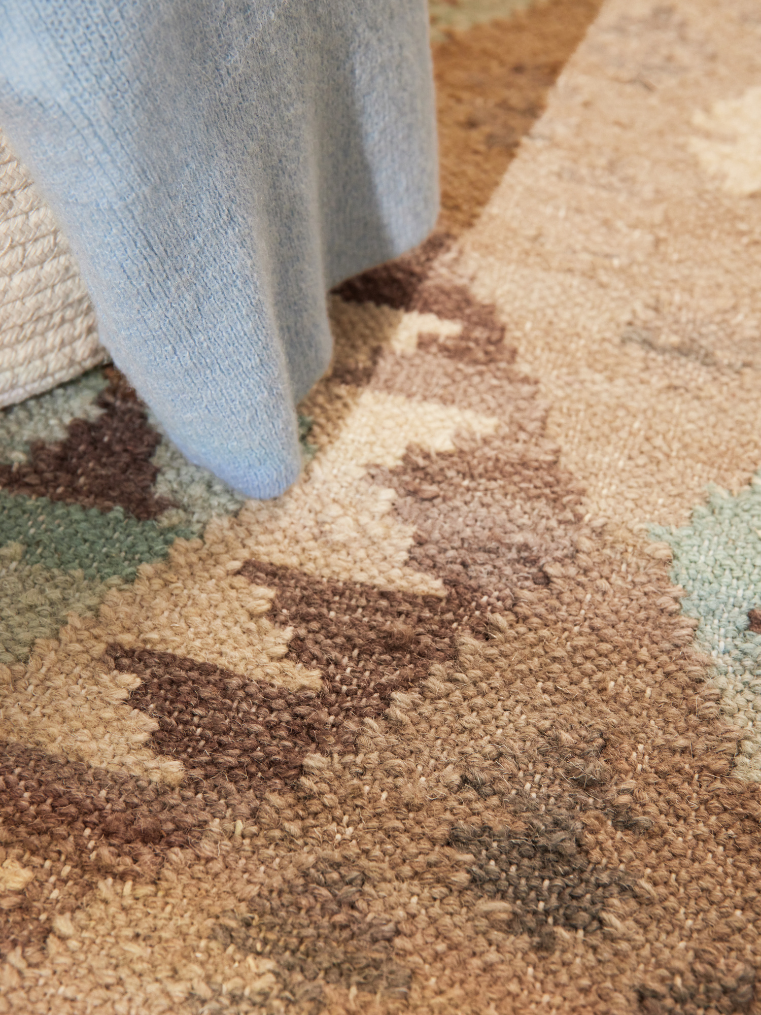 Afghaans Kelim Vloerkleed Dune Beige Lichtblauw