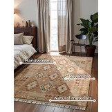 Afghaans Kelim Vloerkleed Dune Beige Lichtblauw