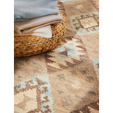 Afghaans Kelim Vloerkleed Dune Beige Lichtblauw