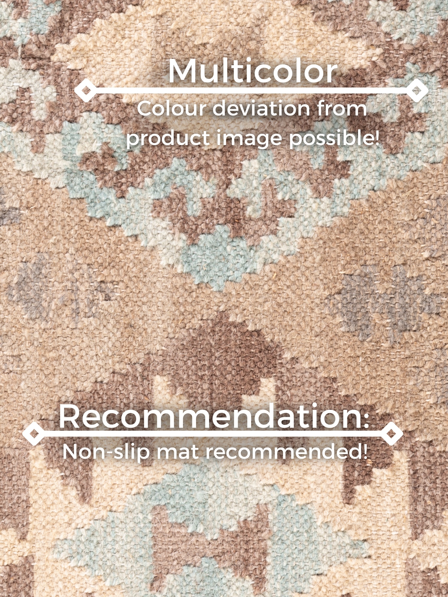 Afghaans Kelim Vloerkleed Dune Beige Lichtblauw