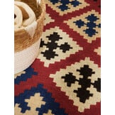 Afghaans Kelim Vloerkleed Rami Creme Multikleur