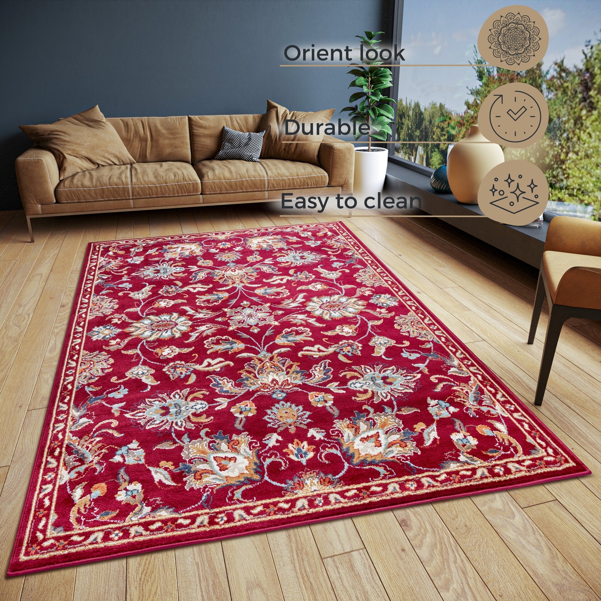 Oosters Vloerkleed Caracci Rood Multikleur