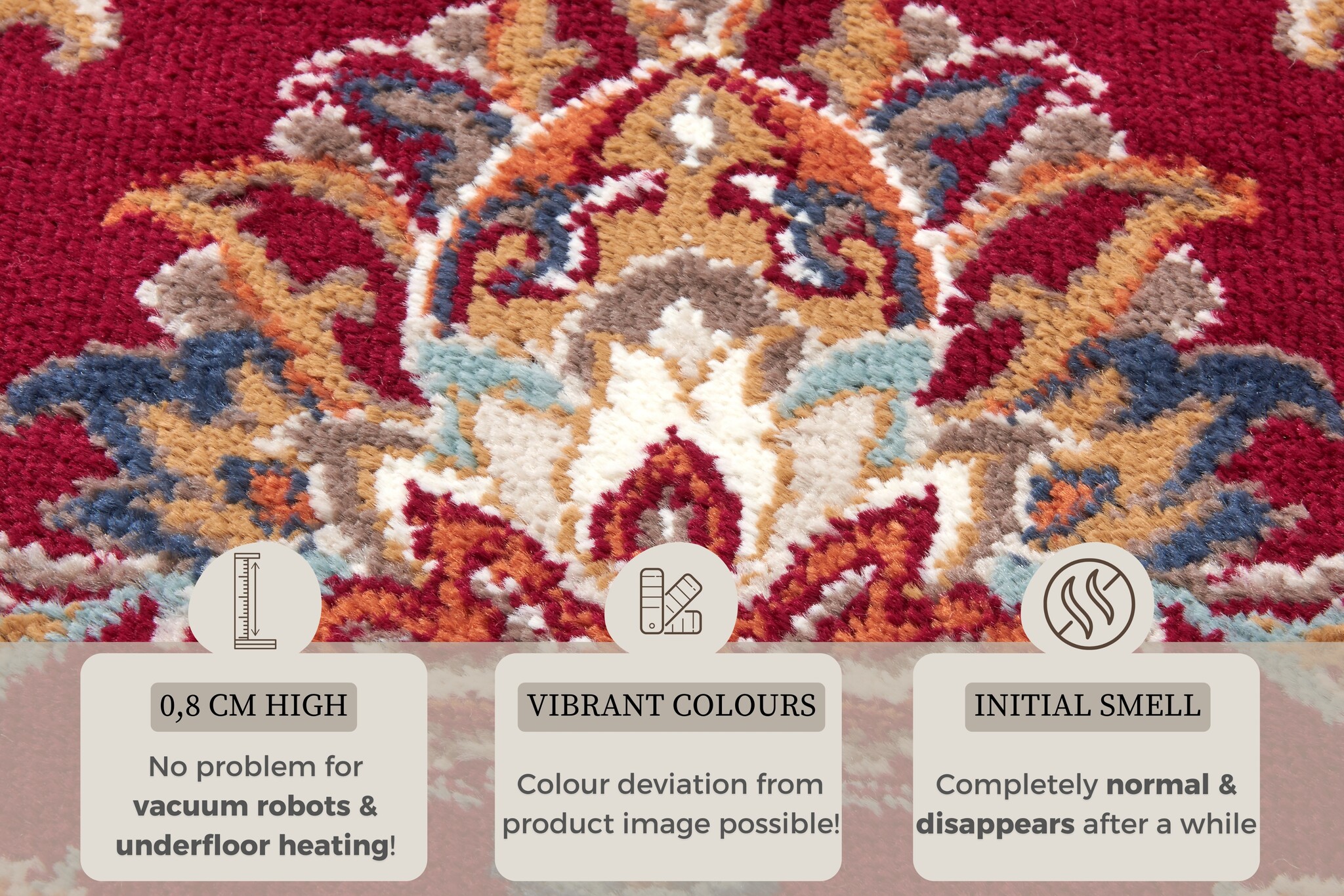 Oosters Vloerkleed Caracci Rood Multikleur