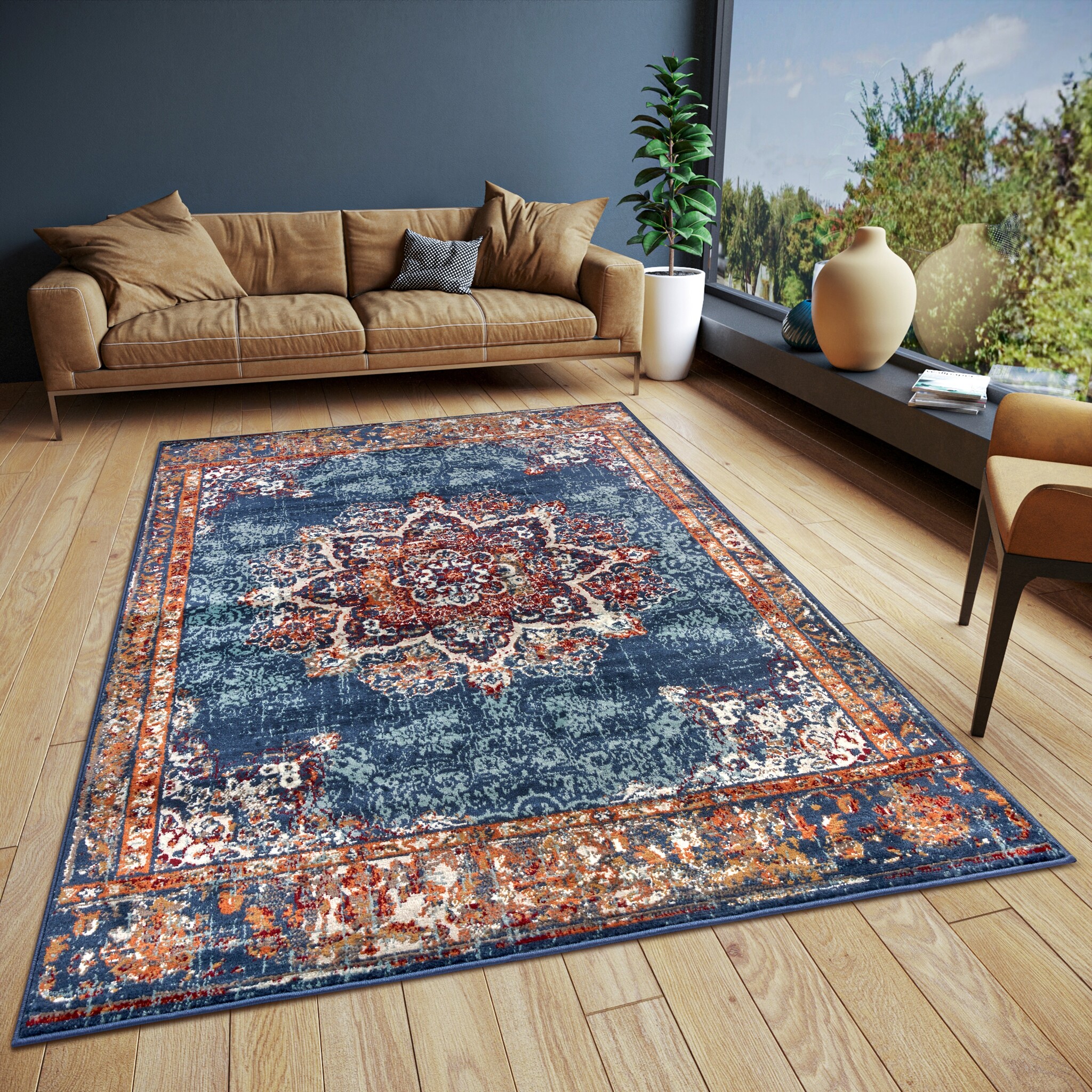 Oosters Vloerkleed Maderno Blauw Multikleur
