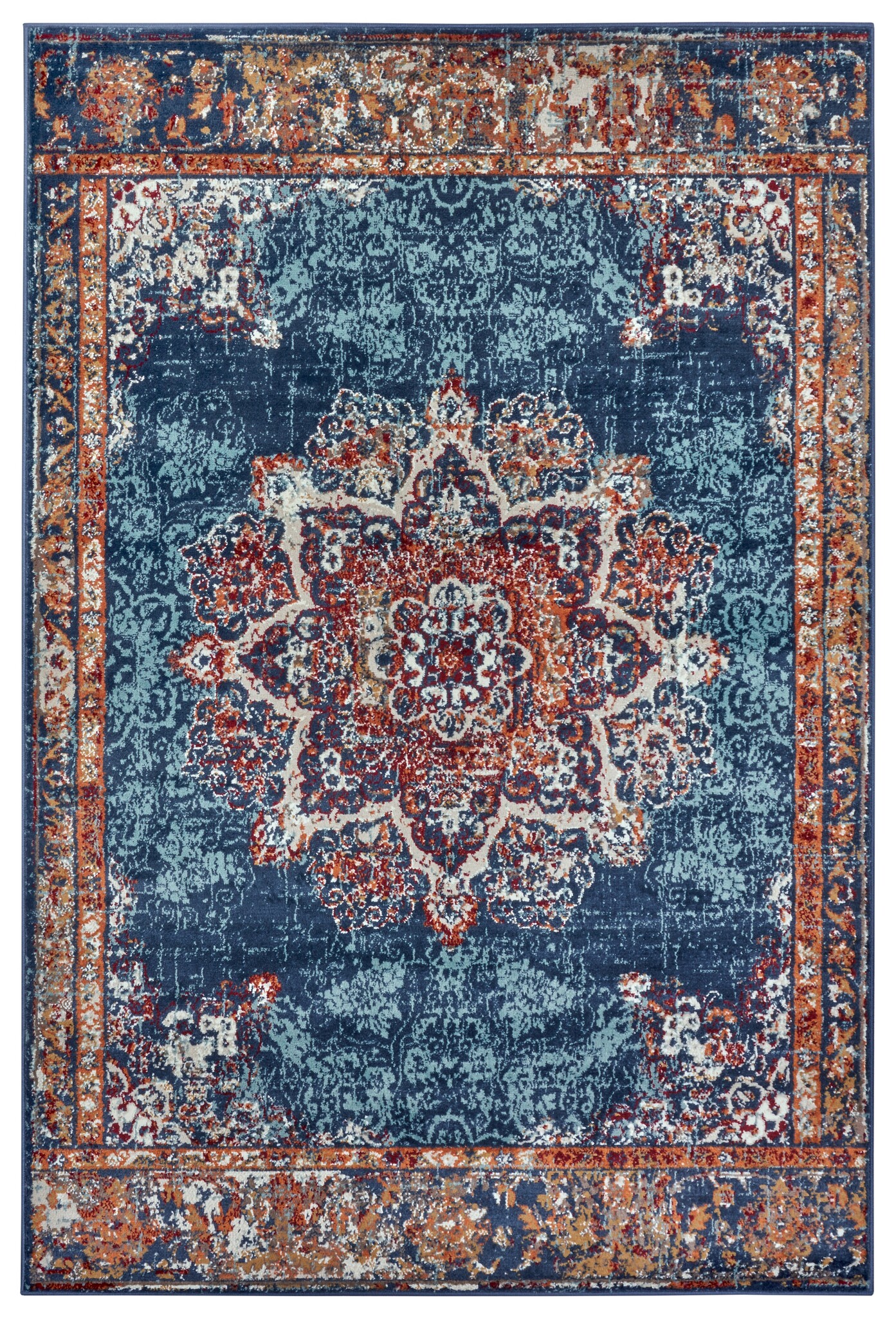 Oosters Vloerkleed Maderno Blauw Multikleur