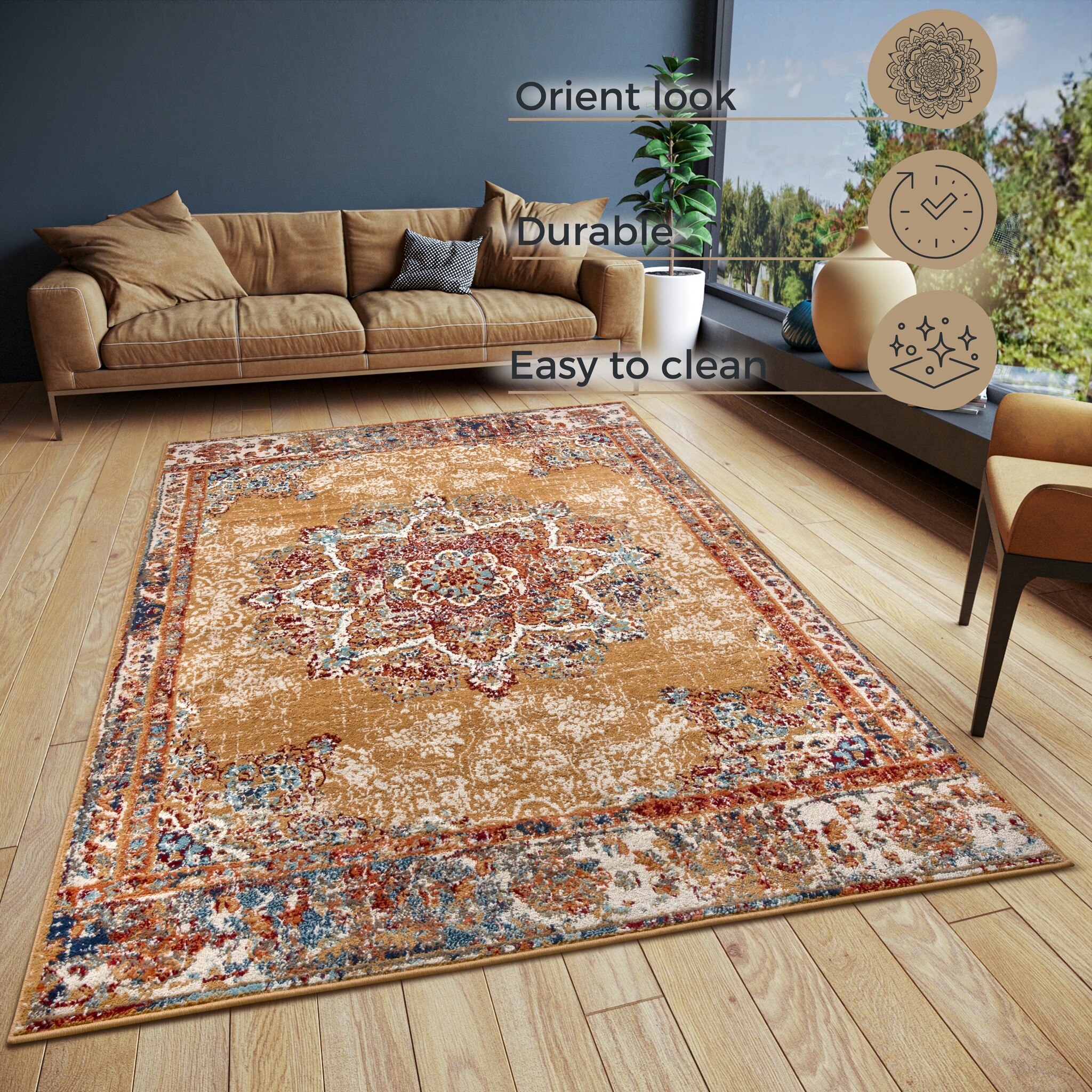 Vintage Vloerkleed Maderno Goud Multikleur