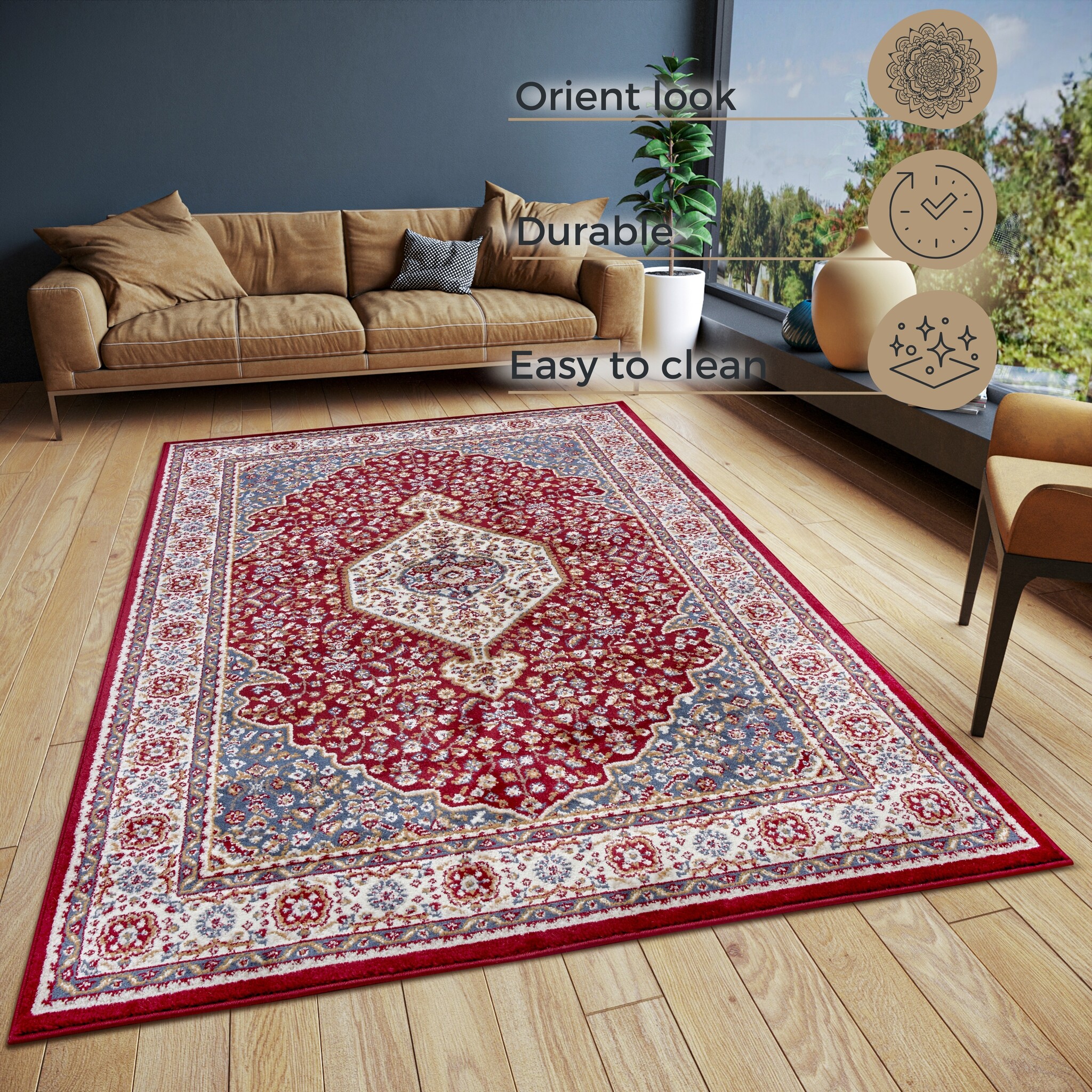 Oosters Vloerkleed Mochi Rood Multikleur