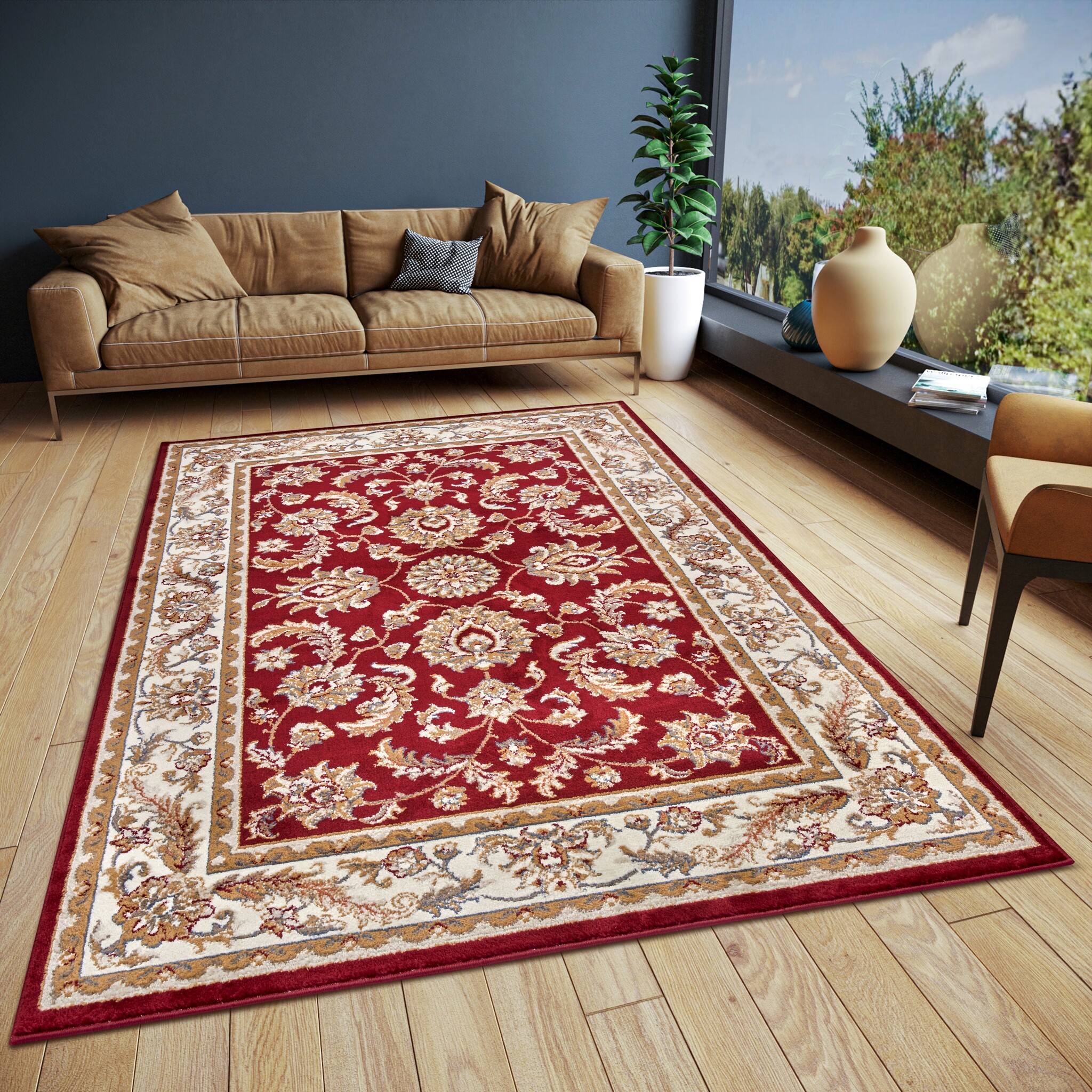 Oosters Vloerkleed Reni Rood Creme