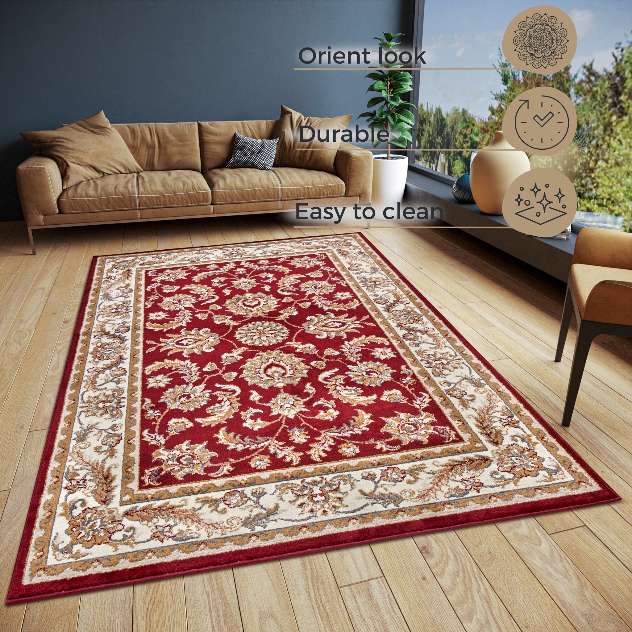 Oosters Vloerkleed Reni Rood Creme