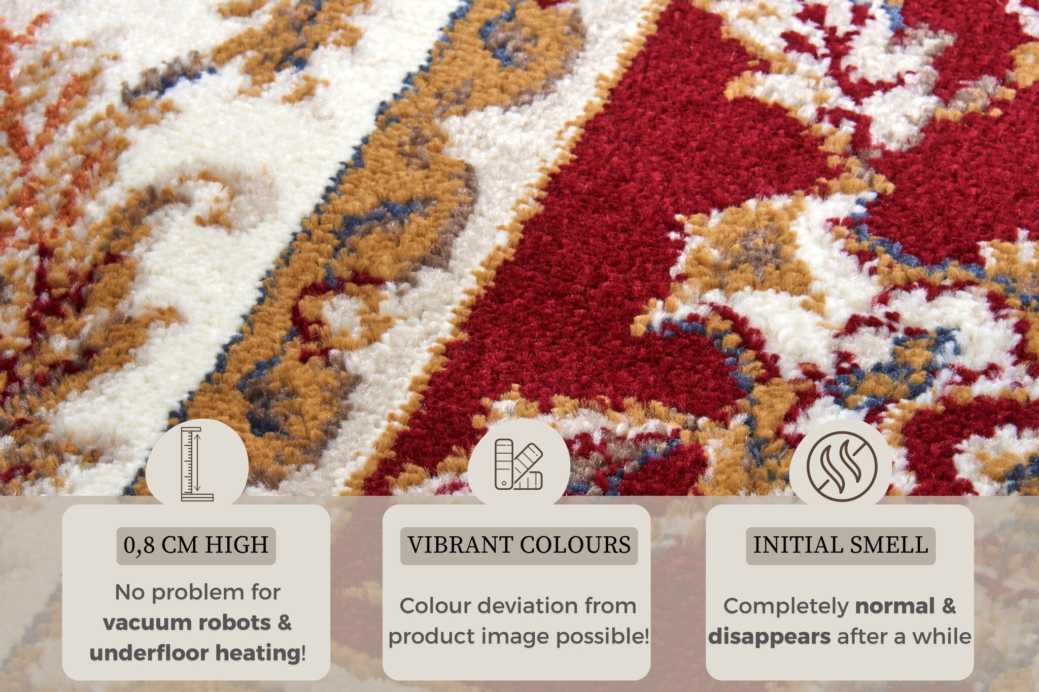Oosters Vloerkleed Reni Rood Creme