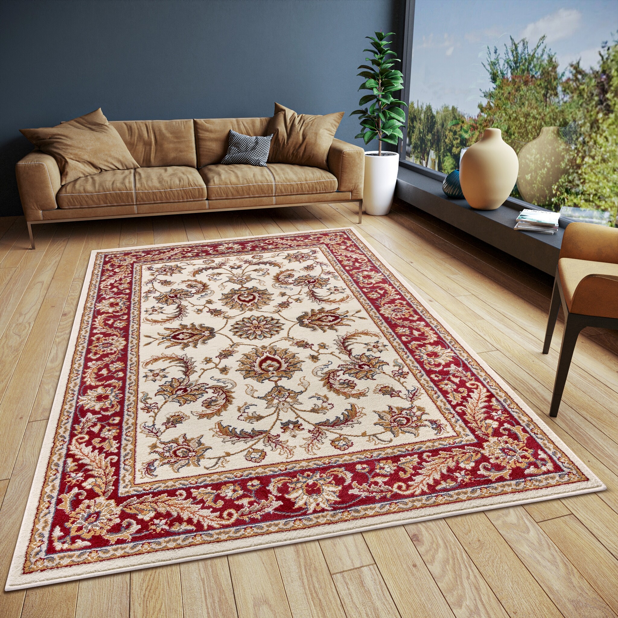 Oosters Vloerkleed Reni Creme Rood