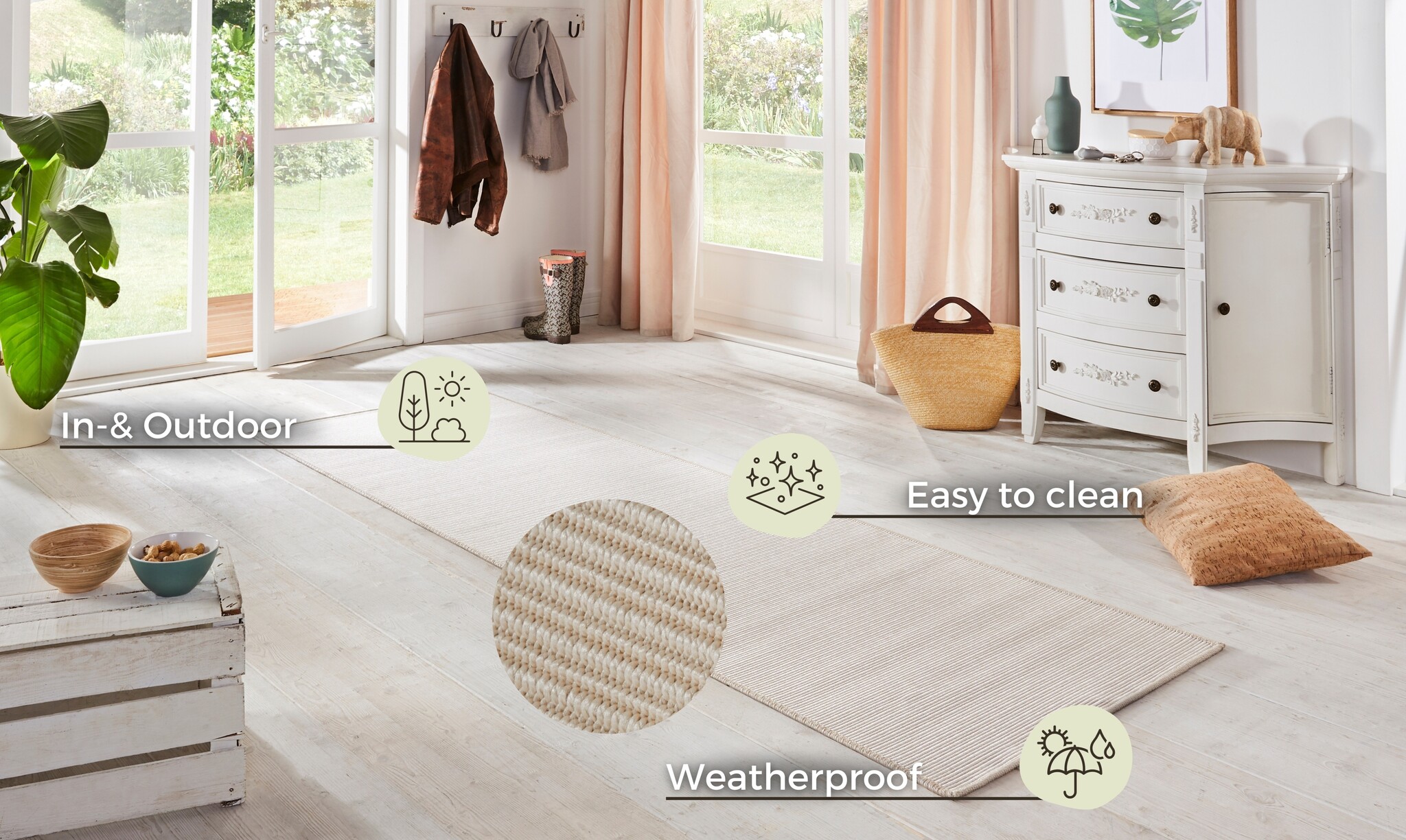 Buitenloper Sisal-Look Creme
