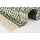 Oosters Velours Vloerkleed Antik Flowers Creme Groen