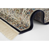 Oosters Velours Vloerkleed Antik Nain Donkerblauw Creme