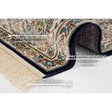 Oosters Velours Vloerkleed Antik Nain Donkerblauw Creme