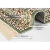 Oosters Velours Vloerkleed Antik Nain Creme Groen