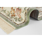 Oosters Velours Vloerkleed Flowers Groen