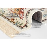 Oosters Velours Vloerkleed Flowers Creme
