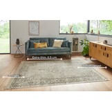 Oosters Velours Vloerkleed Vintage Medaillon Creme