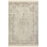 Oosters Velours Vloerkleed Vintage Medaillon Creme